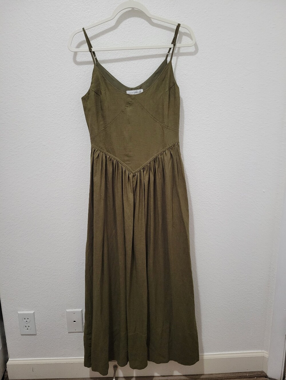 Torn By Ronny Kobo Linen Blend Fit And Flare Midi Dress Size Small